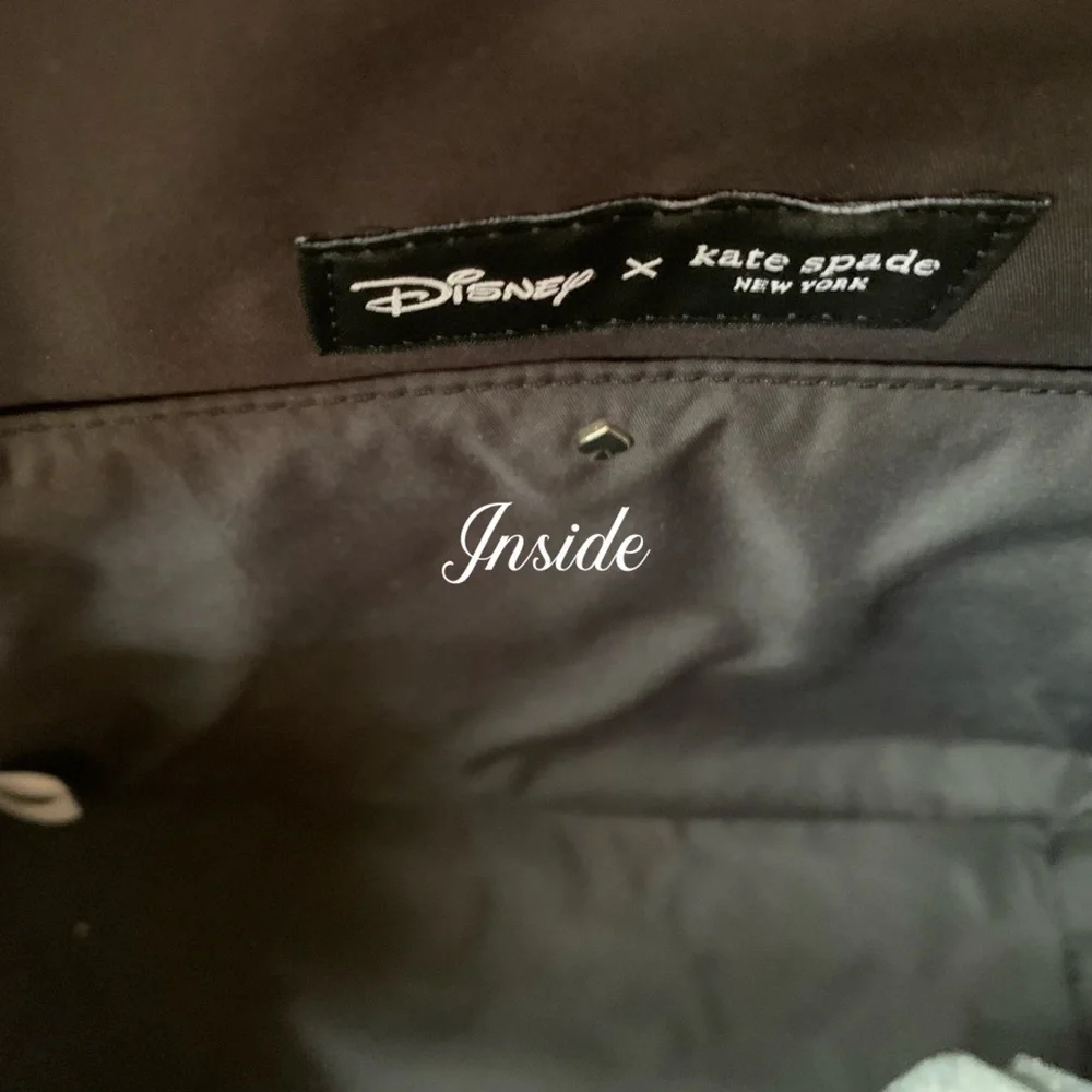 Kate Spade Cheshire Cat Disney X Black Nylon BackPack Alice in Wonderland Bag